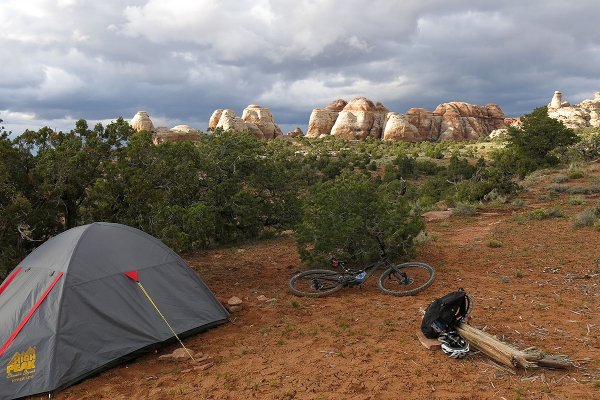 Our camp which overlooks the Needles District of Canyonlands NP.