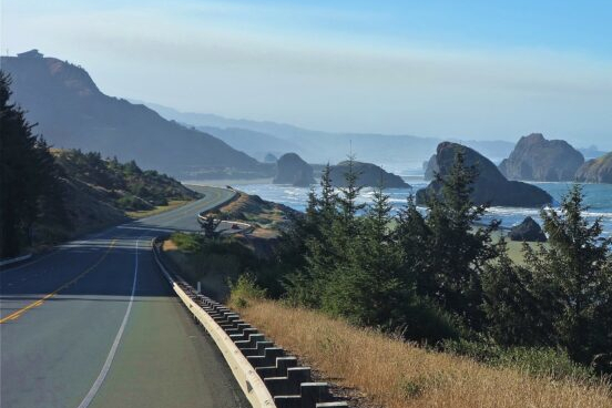 Cycling past the spectacular Oregon Coast