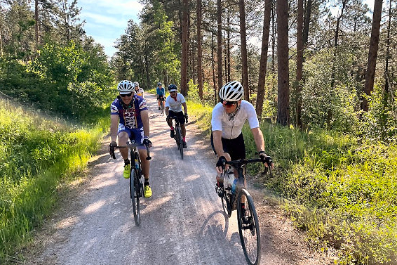 A car free gravel road one of a few on this tour